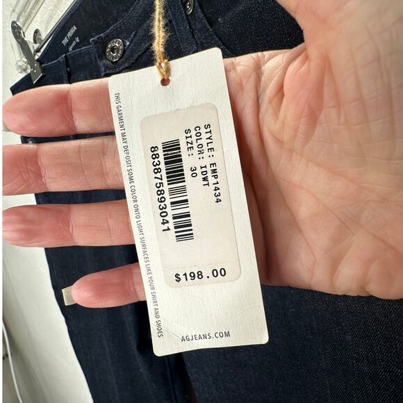 NWT AG Adriano Dark Wash Prima Cigarette Leg 5 Pocket Denim Jean 30R - Picture 6 of 16